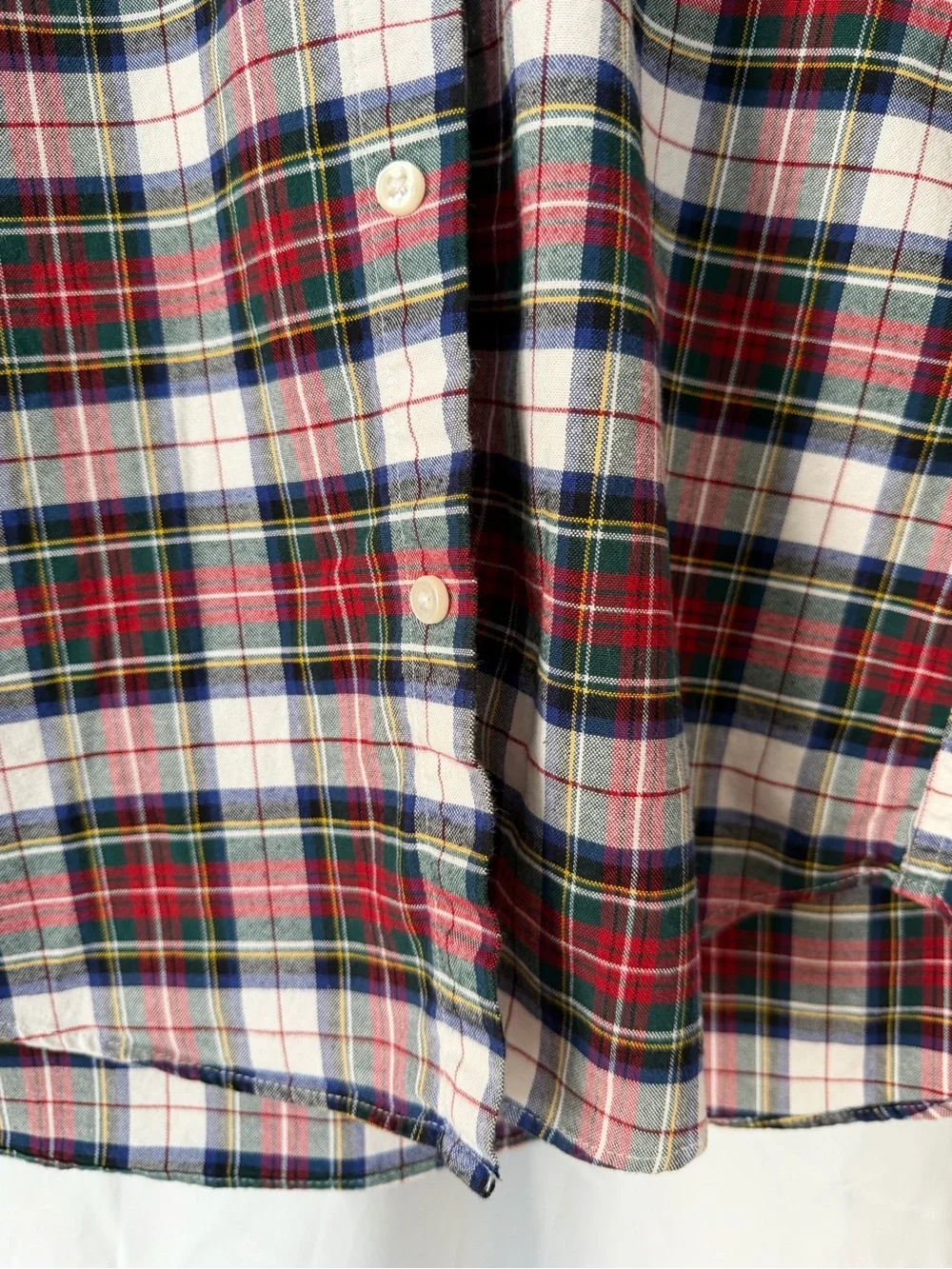 J.Crew Broken-In Oxford Shirt Slim Medium Organic Cotton Holiday Tartan Plaid